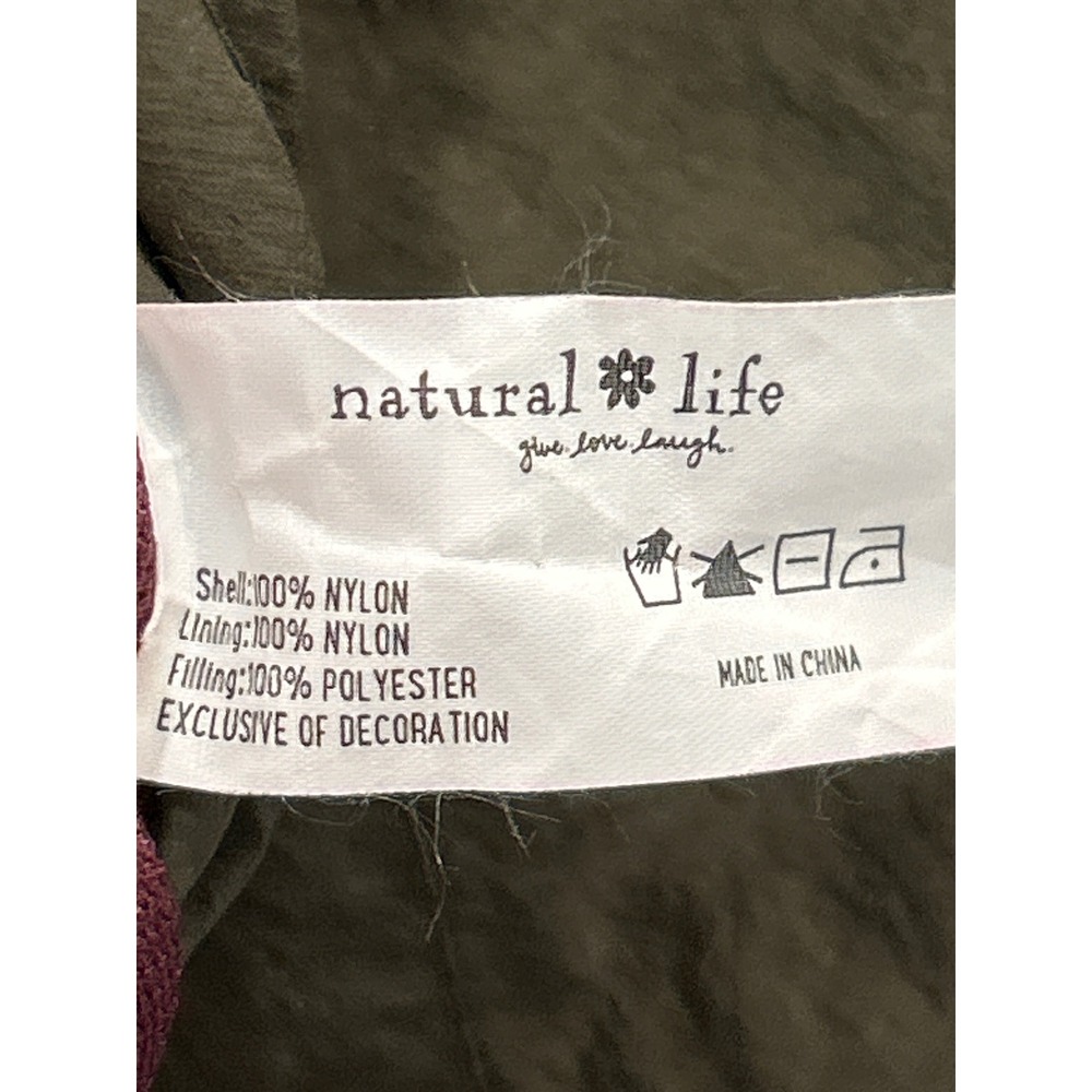 Natural Life Floral Quilted Puffer Vest L/XL Multi Color Snap Front Boho - Picture 4 of 7